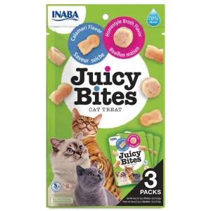 Churu Juicy Bites Snacks de calamares e caldo caseiro para gatos 3X 11,3G