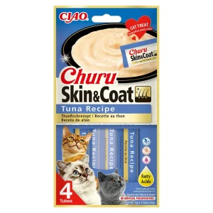 Churu Skin & Coat Snack líquido de atum para gatos 4X14G