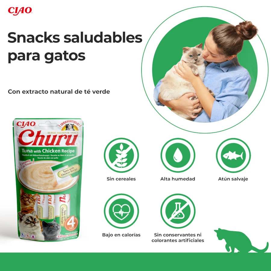 Churu Snack Cremoso de Atum com Frango para gatos - Image 2