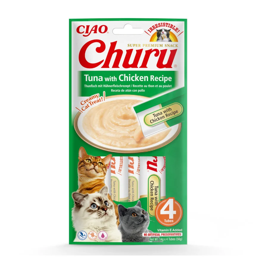 Churu Snack Cremoso de Atum com Frango para gatos