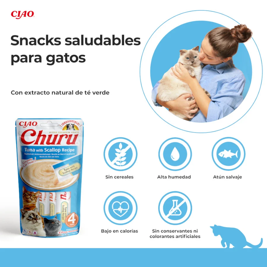 Churu Snack Cremoso de Atum com Vieira para gatos - Image 2