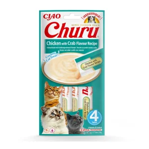 Churu Snack Cremoso de Frango com Caranguejo para gatos