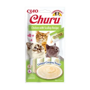 Churu Snack Cremoso de Frango com Vieira para gatos