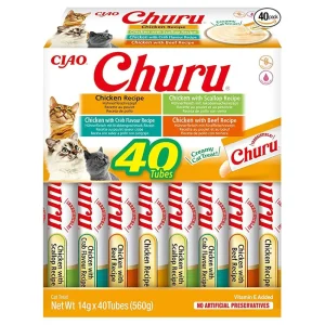 Churu Snack líquido de frango para gatos – Multipack 40