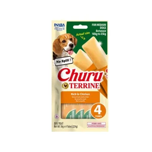Churu Terrine Medium Frango – Snack macio para cães médios 4 x 30 g