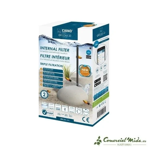 CIANO CF Stone Filtro Interno para Aquários e Tortugueras