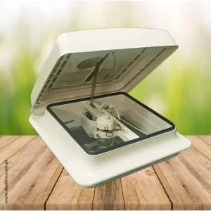Claraboia Carbest com mosquiteira de 28×28 cm – Com ventoinha