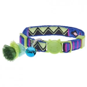 Coleira Bohemian para gatos – Ferribiella – Cor do Produto: Verde | Medidas: 20-30 cm/10 mm