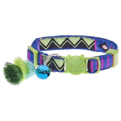 Coleira Bohemian para gatos – Ferribiella – Cor do Produto: Verde | Medidas: 20-30 cm/10 mm