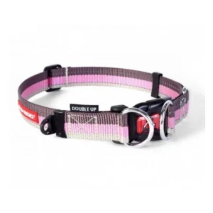 Coleira Ezydog Double Up Castanho/Rosa/Beje