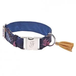 Coleira Kami amarela floral para cães – Ferribiella – Tamanho: M