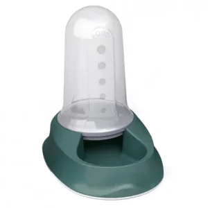 Comedouro/bebedouro self-service Chic – Stefanplast – Cor do Produto: Verde escuro | Capacidade: 2 L