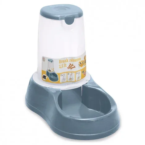 Comedouro dispensador Break Reserve para cães e gatos – Stefanplast – Cor do Produto: Azul claro | Capacidade: 1,5 L