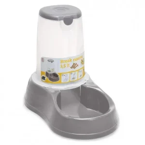 Comedouro dispensador Break Reserve para cães e gatos – Stefanplast – Cor do Produto: Cinzento | Capacidade: 3,5 L
