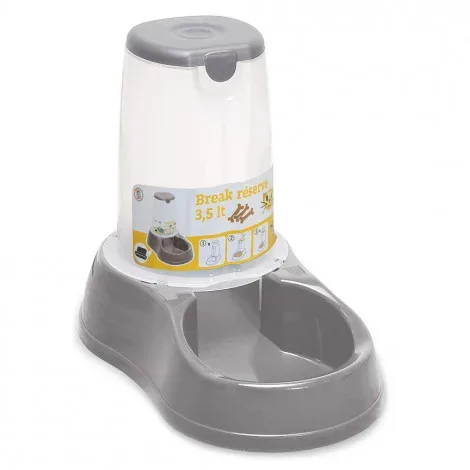 Comedouro dispensador Break Reserve para cães e gatos – Stefanplast – Cor do Produto: Cinzento | Capacidade: 3,5 L