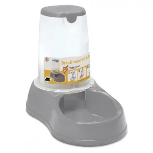 Comedouro dispensador Break Reserve para cães e gatos – Stefanplast – Cor do Produto: Cinzento | Capacidade: 6,5 L