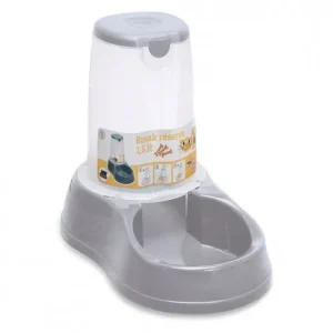 Comedouro dispensador Break Reserve para cães e gatos – Stefanplast – Cor do Produto: Cinzento | Capacidade: 1,5 L
