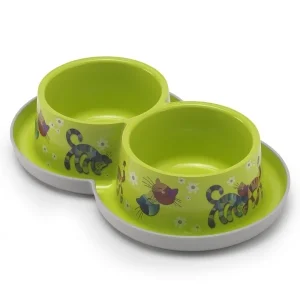 Comedouro Duplo Gatos Moderna