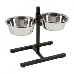 Comedouro duplo regulável para cão – Kerbl – Quantidade: 2 x 2800 ml