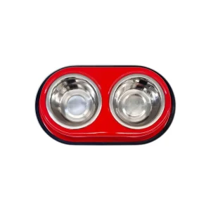 Comedouro duplo vermelho – Petz Creation