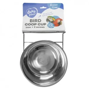 Comedouro em inox com 2 parafusos para aves – Duvo Plus – Capacidade: 1810 ml