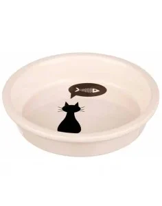 Comedouro para Gatos em Cerâmica Branca