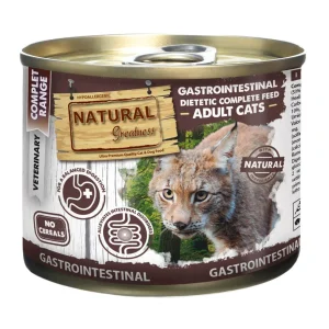 Comida Húmida Gato Natural Greatness Gastrointestinal Dieta Veterinária 200g