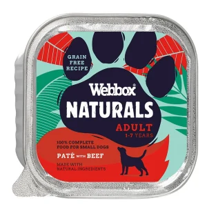 Comida Húmida Natural Para Cão Webbox Patê Com Vaca 150g