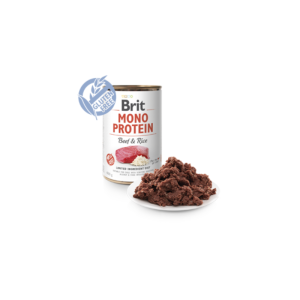 Comida húmida para cães Brit Care Dog Mono Protein Beef & Rice Lata – 6 x 400 g