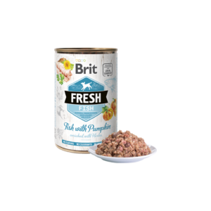 Comida húmida para cães Brit Fresh Dog Fish with Pumpkin (Lata) – 6 x 400 g