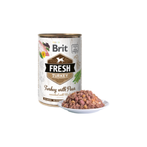 Comida húmida para cães Brit Fresh Dog Turkey with Peas (Lata) – 6 x 400 g