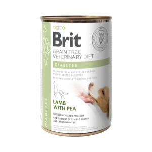 Comida húmida para cães Brit Vet Diet Dog Diabetes Grain Free Lamb with Pea Lata – 6 x 400 g