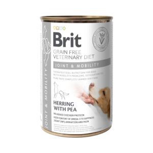 Comida húmida para cães Brit Vet Diet Dog Joint & Mobility Grain Free Herring with Pea Lata – 6 x 400 g