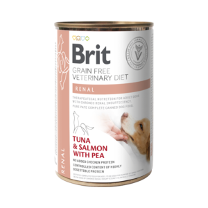 Comida húmida para cães Brit Vet Diet Dog Renal Grain Free Tuna & Salmon with Pea Lata – 6 x 400 g