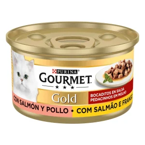 Comida Húmida para Gato Adulto Pedacinhos em Molho Salmão e Frango Gourmet