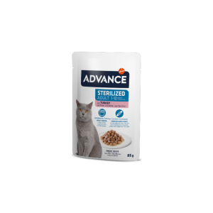 Comida húmida para gatos Advance Cat Sterilized Turkey Wet Saqueta 12 x 85 g