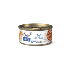 Comida húmida para gatos Brit Care Cat Beef Paté with Olives Lata – 6 x 70 g