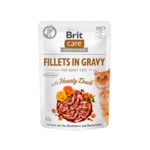 Comida húmida para gatos Brit Care Cat Hearty Duck in Gravy Saqueta – 12 x 85 g