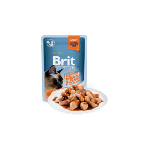Comida húmida para gatos Brit Premium by Nature Cat Delicate Fillets in Gravy with Turkey Saquetas – 6 x 85 g