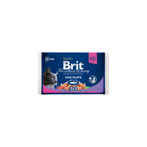 Comida húmida para gatos Brit Premium by Nature Cat Multipack Wet Fish Plate Saquetas – 4 x 100 g