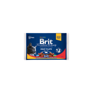 Comida húmida para gatos Brit Premium by Nature Cat Multipack Wet Meat Plate Saquetas – 4 x 100 g