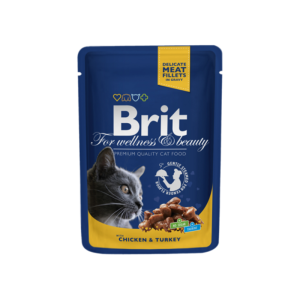 Comida húmida para gatos Brit Premium by Nature Cat Wet Chicken & Turkey Saquetas – 24 x 100 g