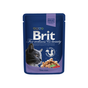 Comida húmida para gatos Brit Premium by Nature Cat Wet Cod Fish Saquetas – 6 x 100 g