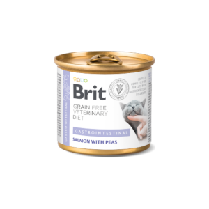 Comida húmida para gatos Brit Vet Diet Cat Gastrointestinal Grain-Free Salmon with Pea Lata – 6 x 200 g