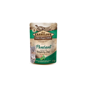 Comida húmida para gatos Carnilove Grain-Free Cat Pheasant with Raspberry Leaves Wet Saqueta 24 x 85 g