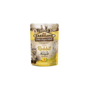 Comida húmida para gatos Carnilove Grain-Free Cat Rabbit with Marigold for Kittens Wet Saqueta 24 x 85 g