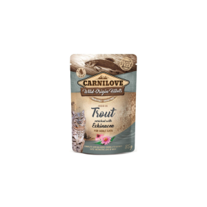 Comida húmida para gatos Carnilove Grain-Free Cat Trout with Echinacea Wet Saqueta 24 x 85 g