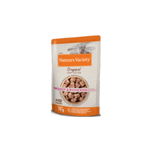 Comida húmida para gatos Natures Variety Cat Original No Grain Vaca & Frango Paté – Saquetas – 12 x 70 g