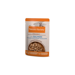 Comida húmida para gatos Natures Variety Cat Pedaços em Molho Salmão – Saquetas – 22 x 85 g