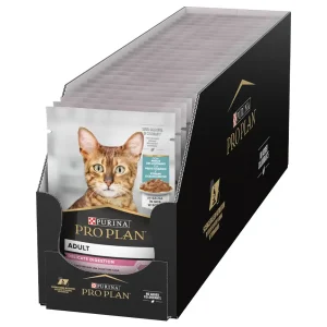 Comida húmida para gatos Pro Plan Cat Adult NutriSavour Delicate with Ocean Fish Wet – Saqueta 26 x 85 g